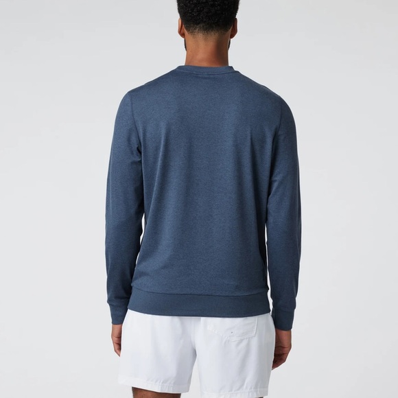 Vuori Men’s Ponto Performance Crew Shirt Size Medium ? Navy Azure Blue - Picture 2 of 8